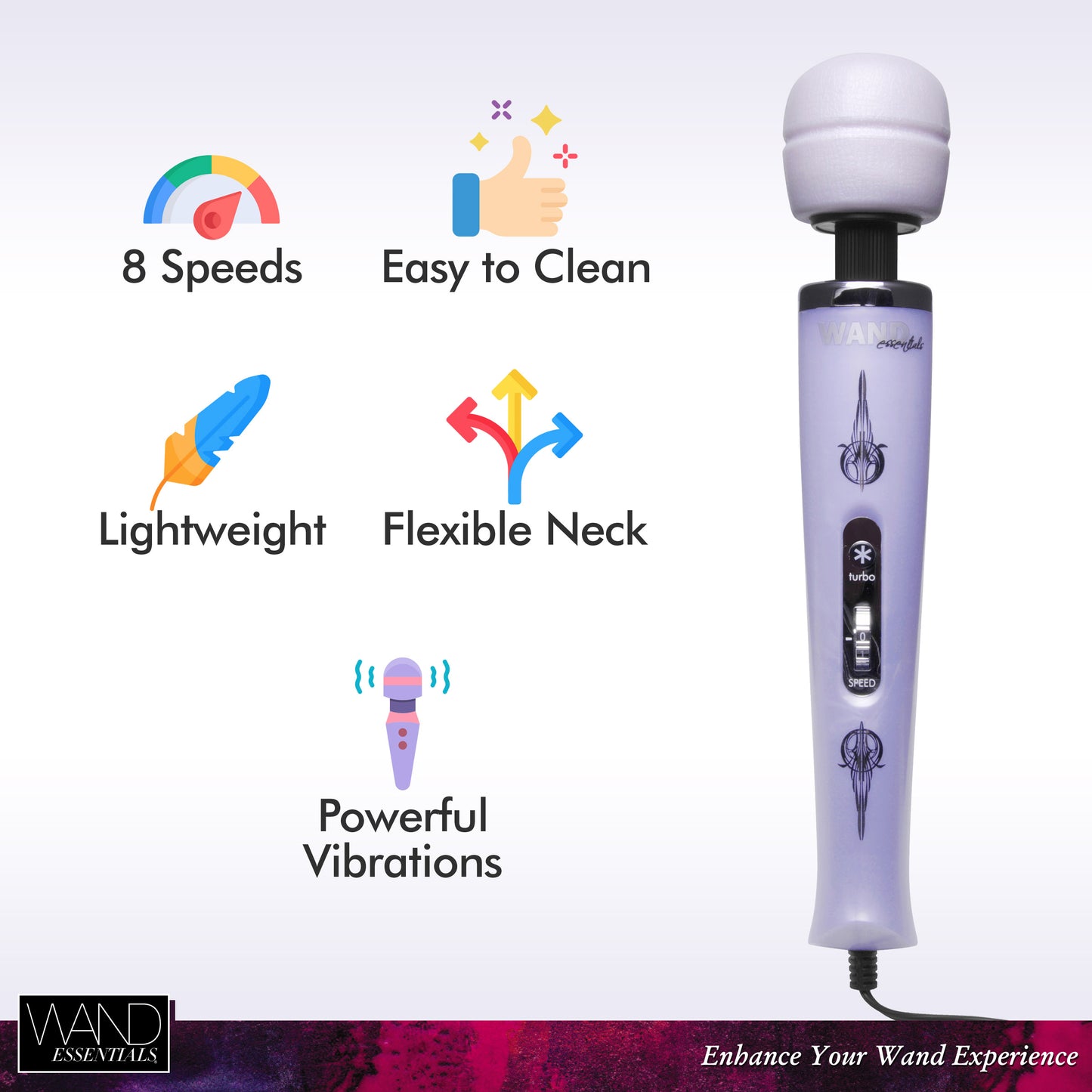 Wand Essentials 8 Speed Turbo Pearl Massager - 110v