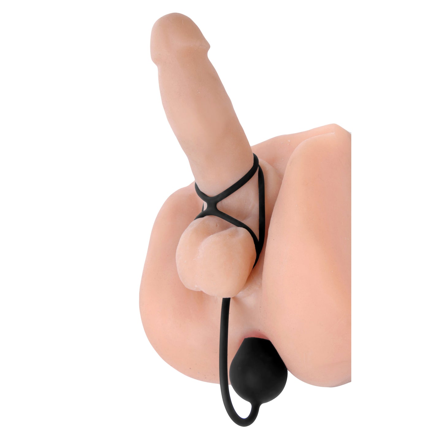 Triple Threat Silicone Tri Cock Ring And Anal Plug