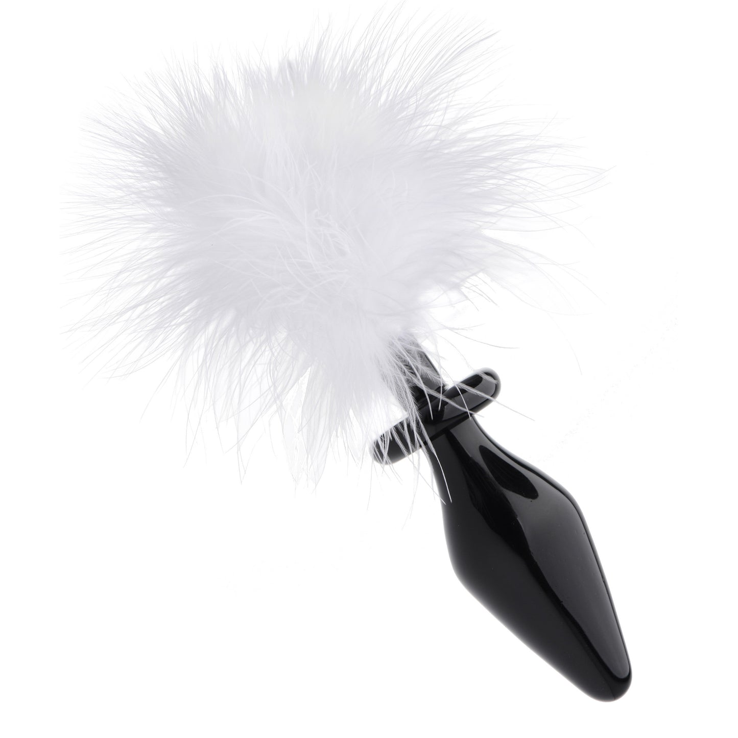 Fluffer Bunny Tail Glass Anal Plug