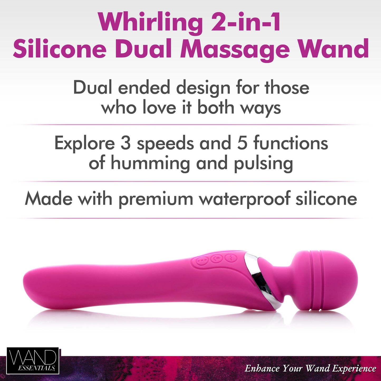 Whirling Wand 2 In 1 Silicone Dual Massage Wand