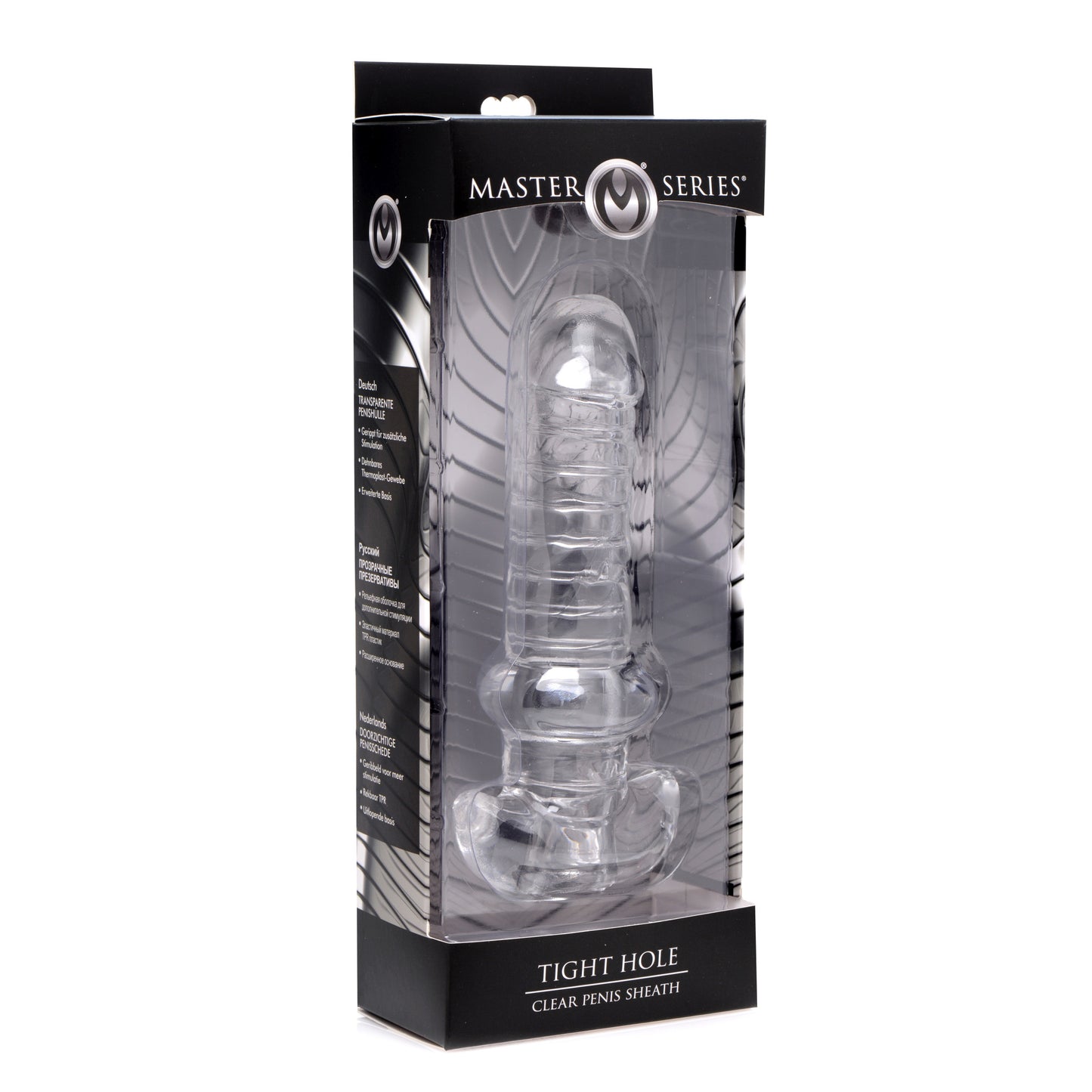 Tight Hole Clear Ribbed Penis Sheath