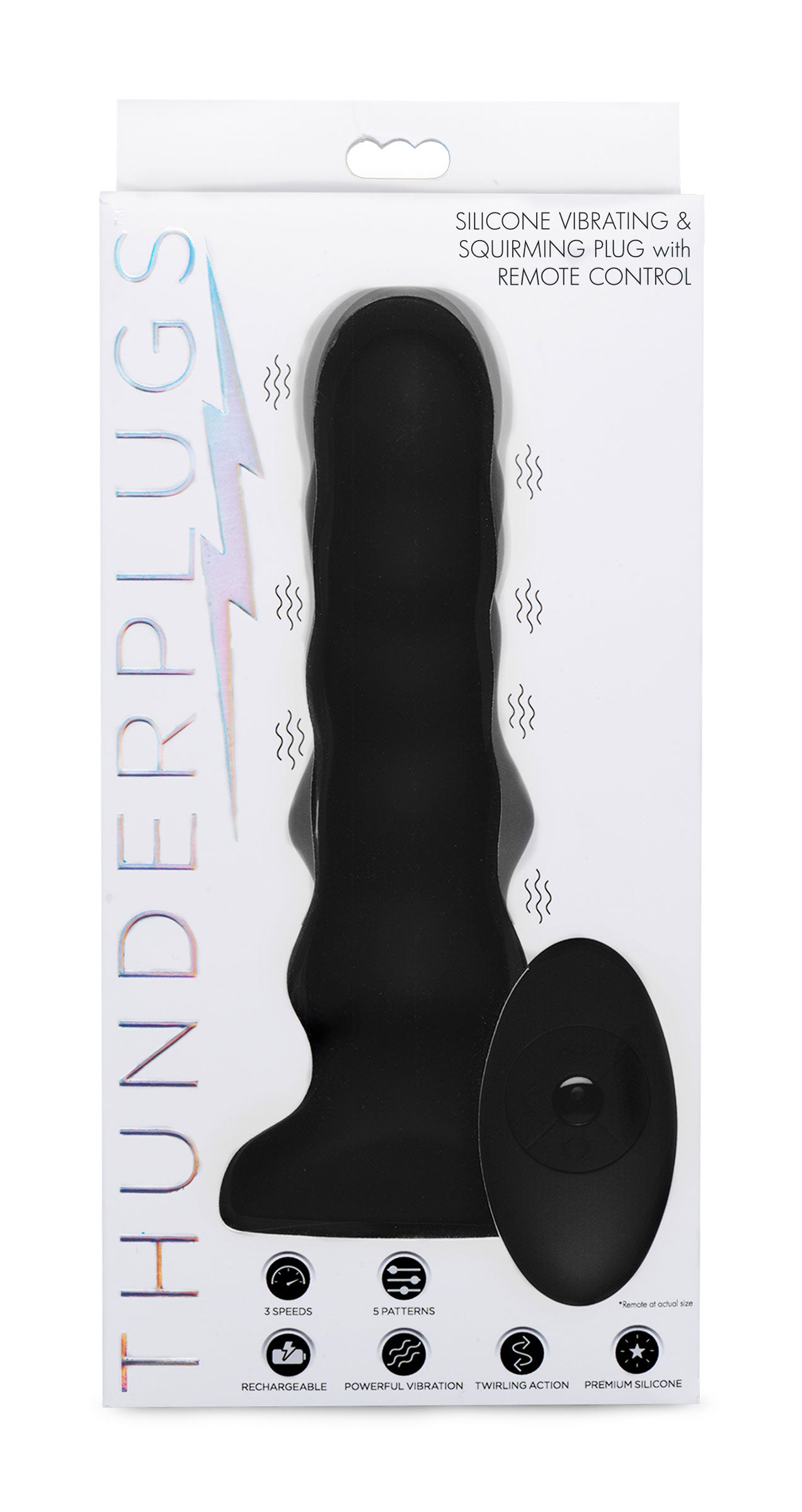 Silicone Vibrating And Squirming Plug With Remote Control