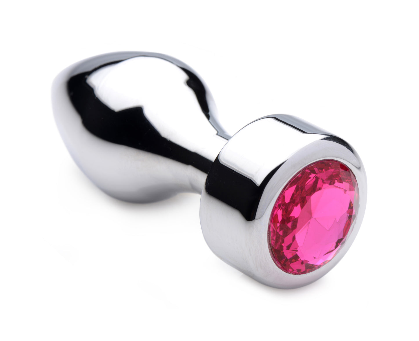 Hot Pink Gem Weighted Anal Plug