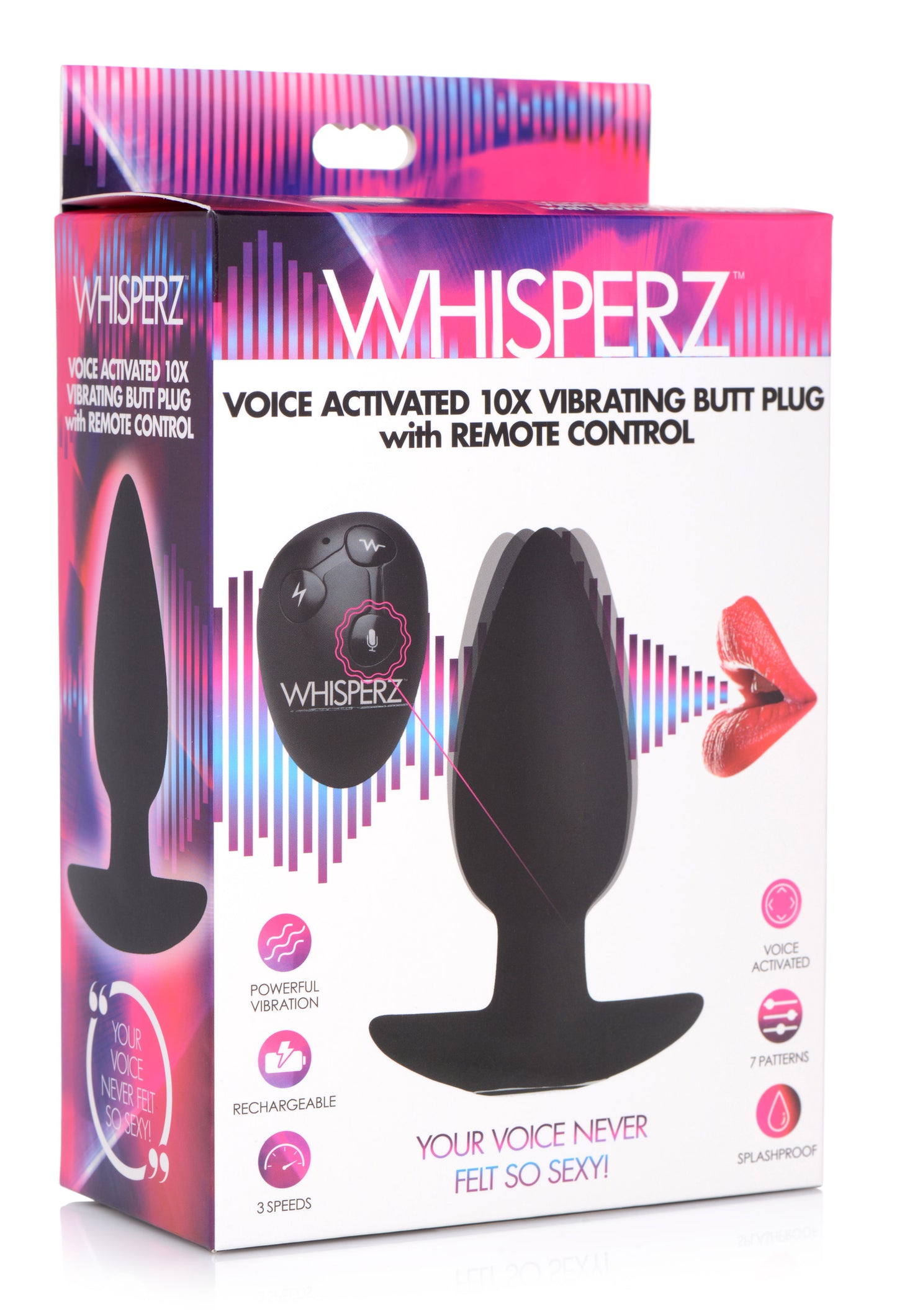 Voice Activated 10x Vibrating Butt Plug With Remote Control