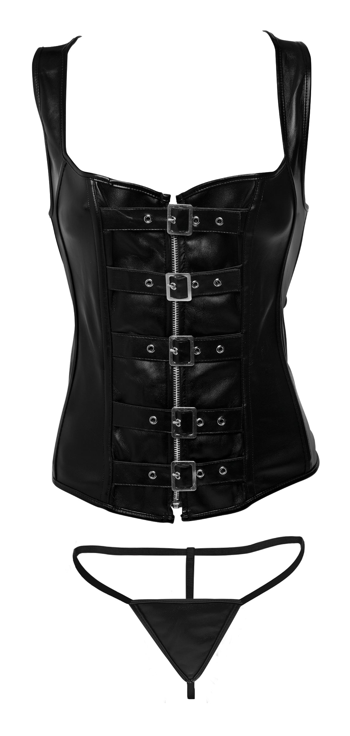 Lace-up Corset And Thong