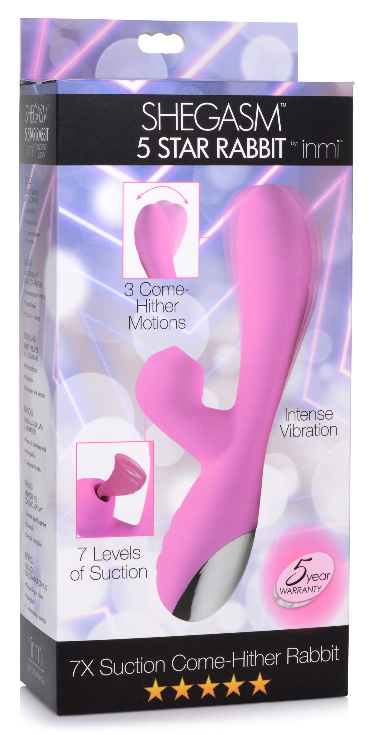 Shegasm 5 Star 7x Suction Come-hither Silicone Rabbit -