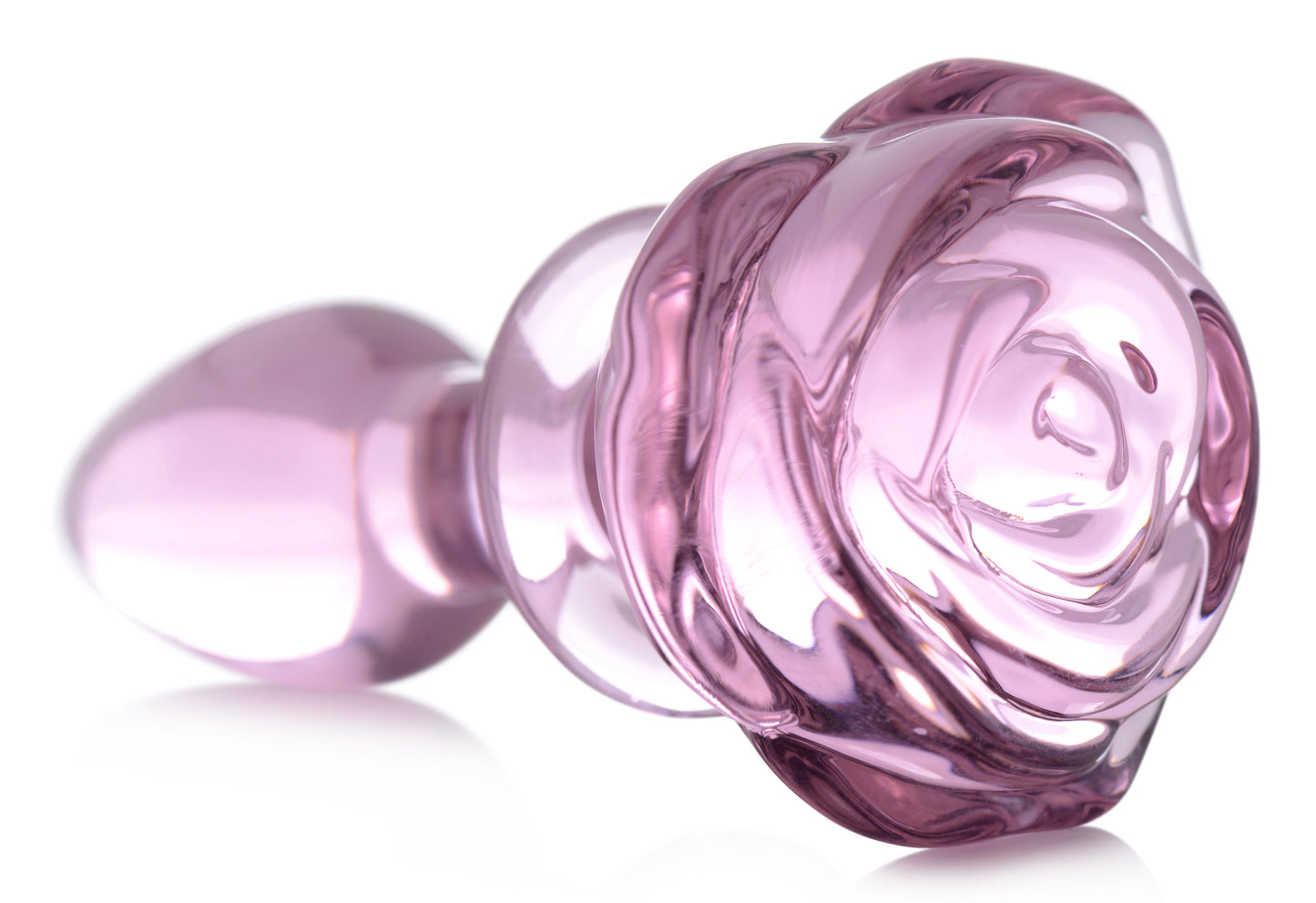 Pink Rose Glass Anal Plug