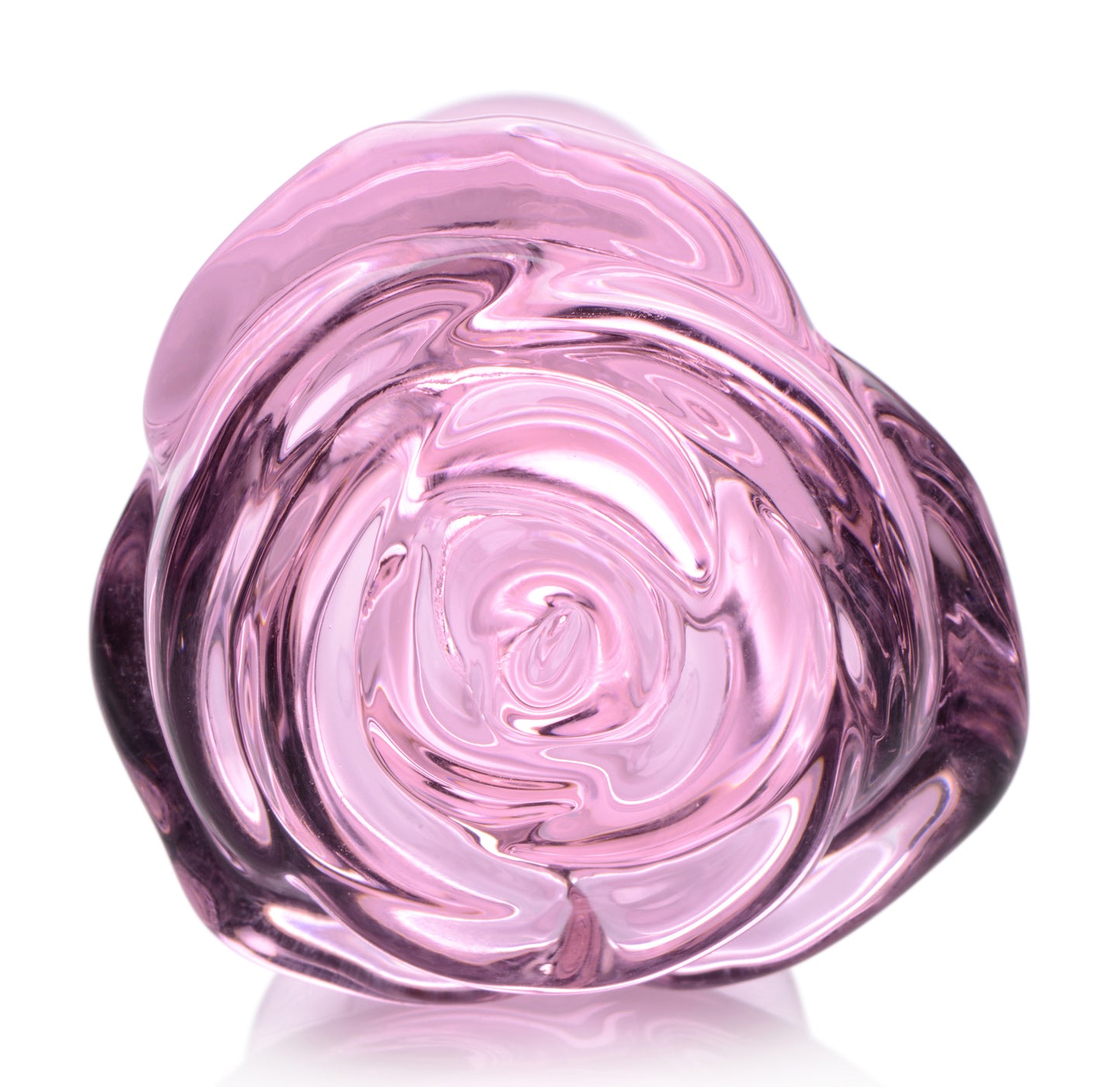 Pink Rose Glass Anal Plug