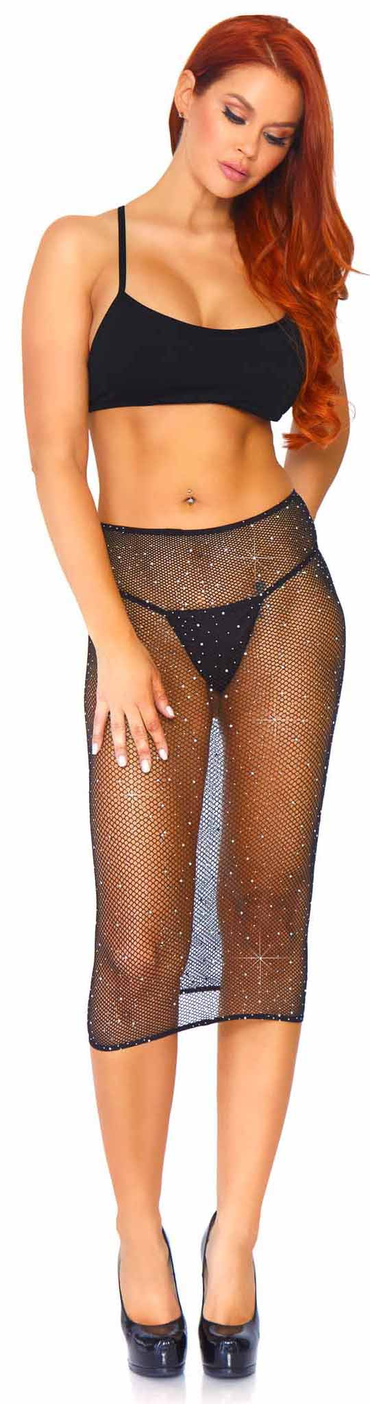 Crystalized Fishnet Tube Dress