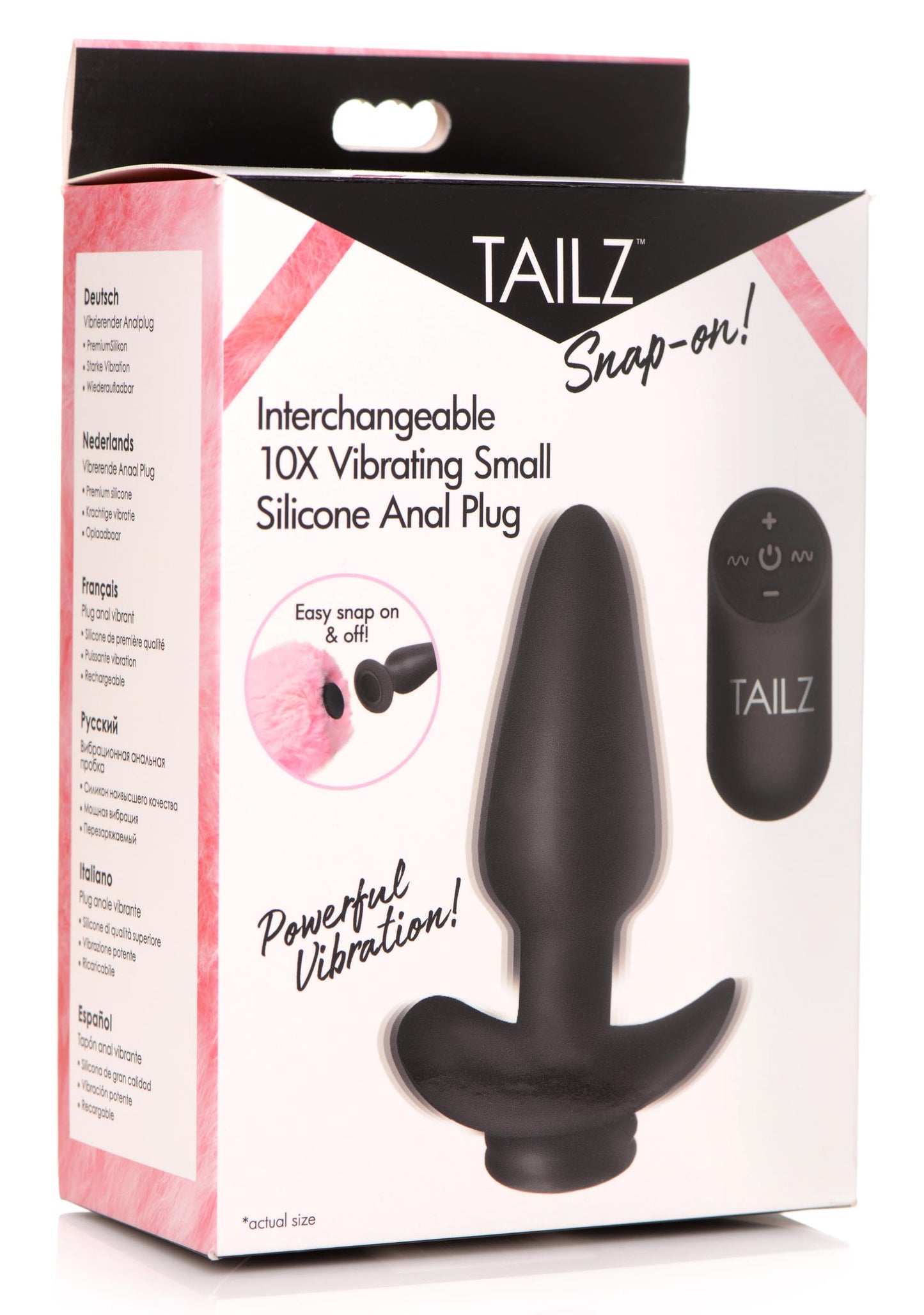 Interchangeable 10x Vibrating Silicone Anal Plug With Remote