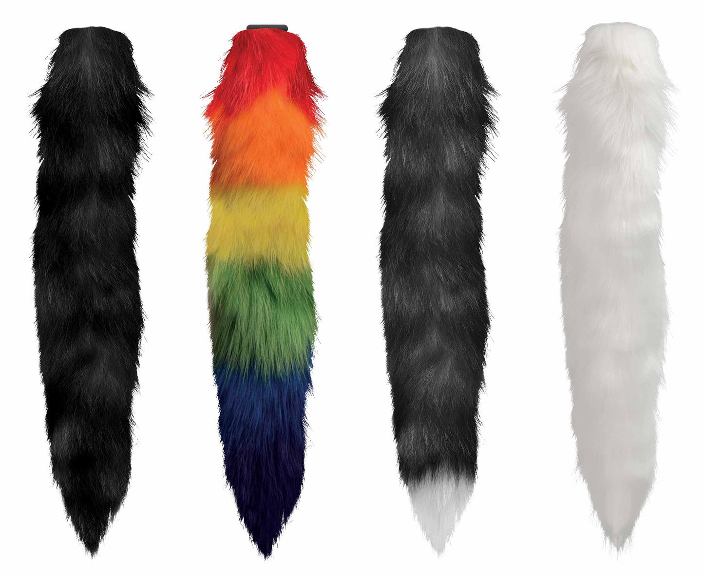 Interchangeable Rainbow Fox Tail