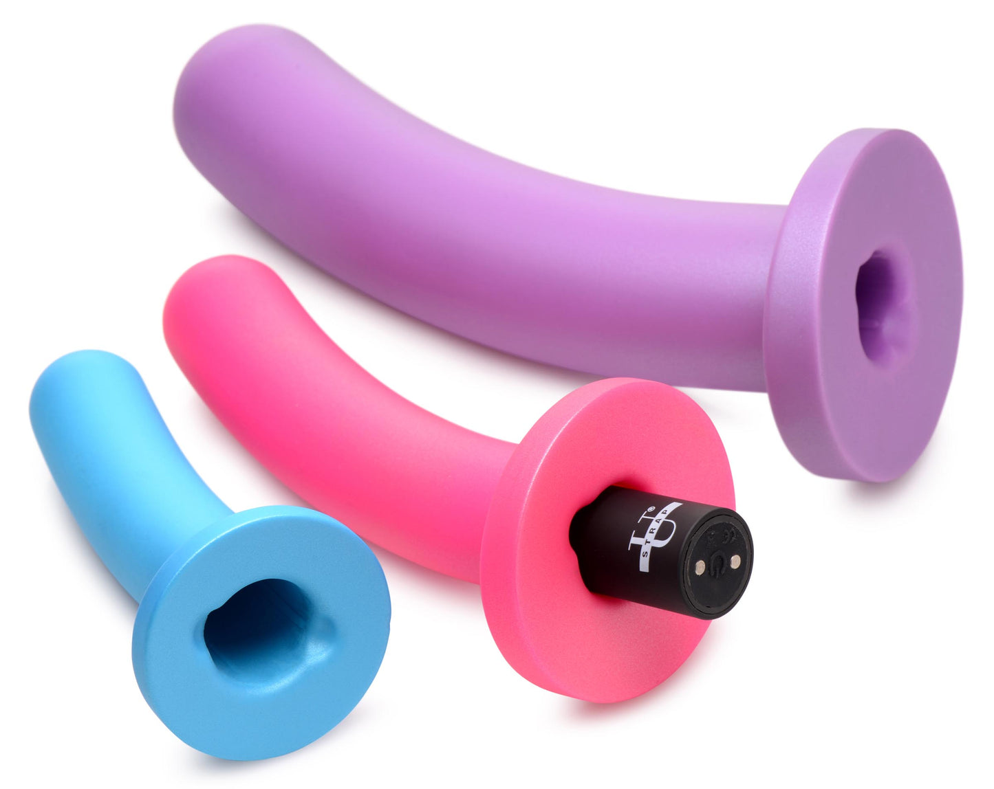 Triple Peg 28x Vibrating Silicone Dildo Set With Remote Control