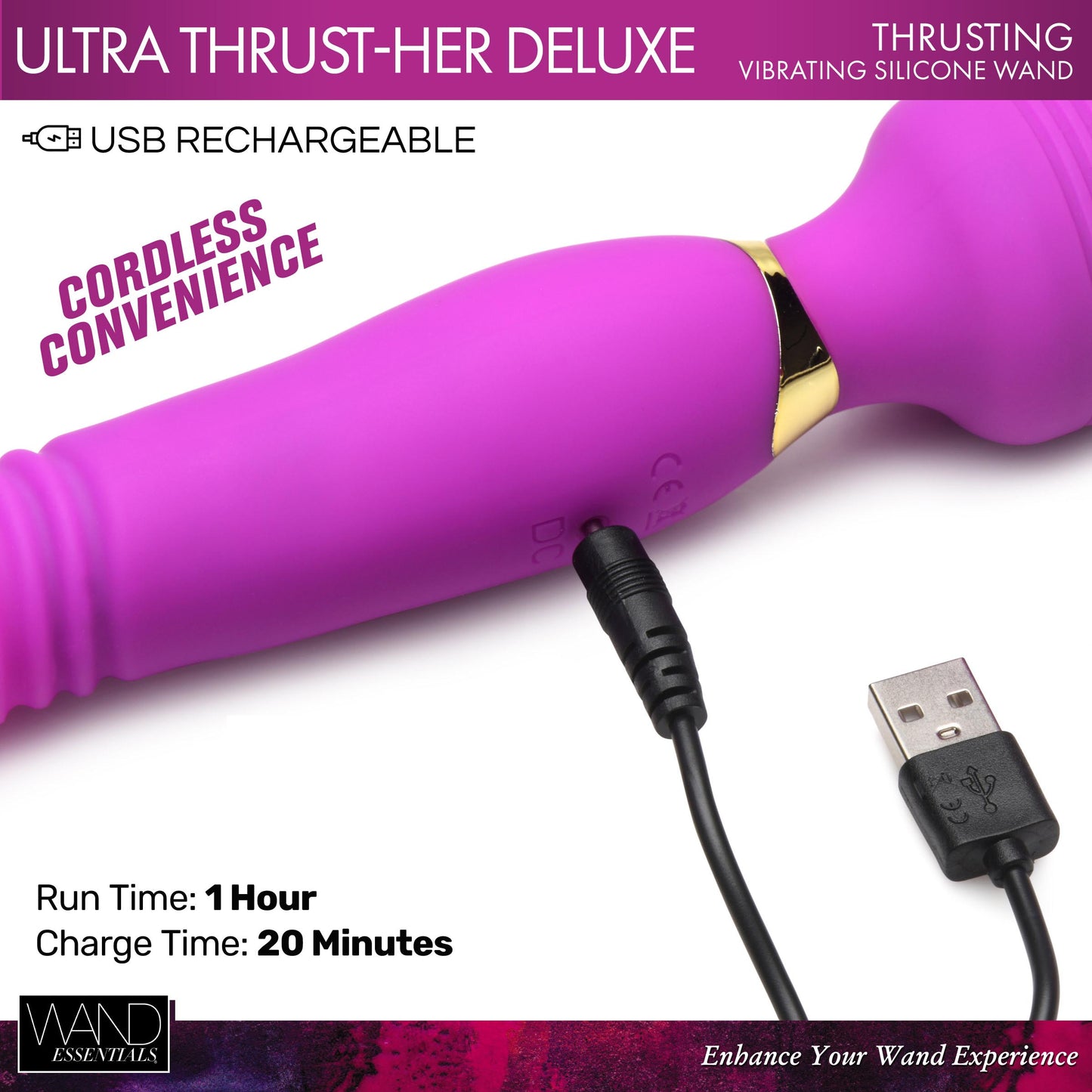 Ultra Thrust-her Deluxe Thrusting And Vibrating Silicone Wand