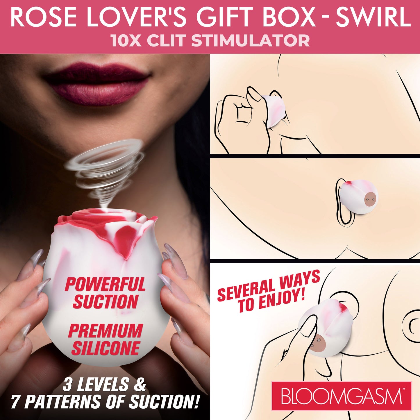 The Rose Lovers Gift Box 10x Clit Suction Rose -