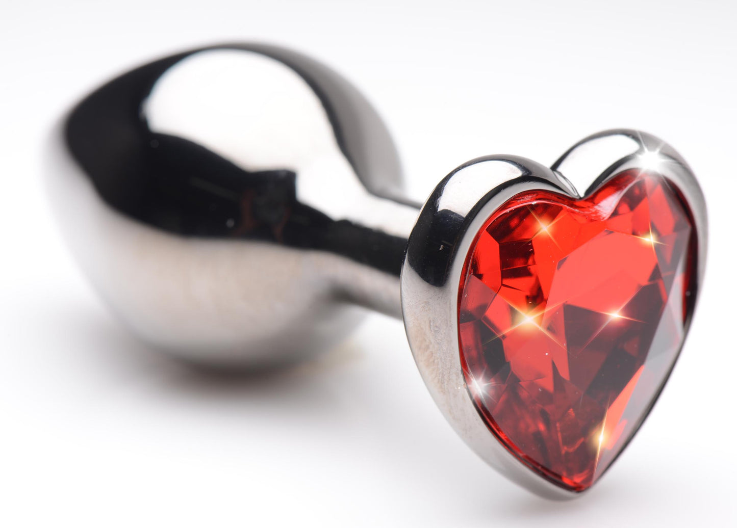 Ruby Red Heart Steel Butt Plug