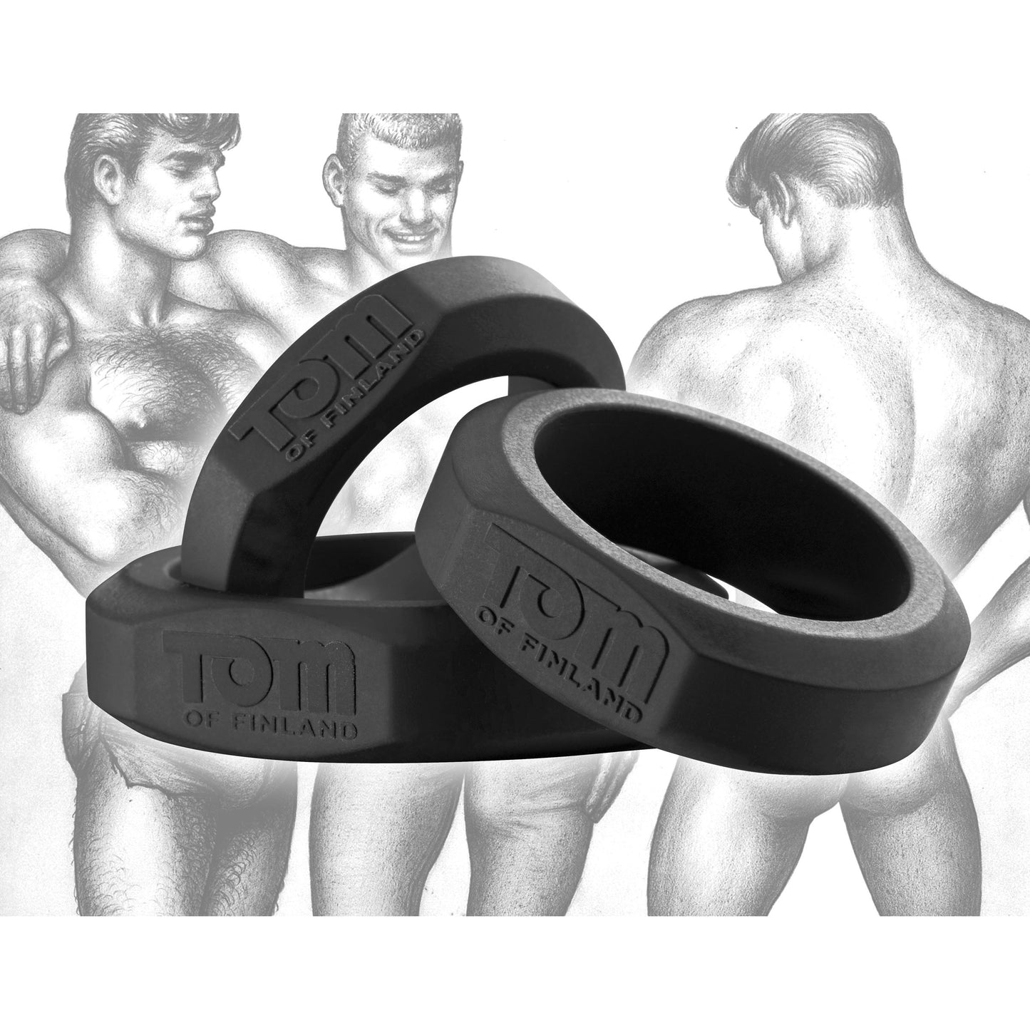 Tom Of Finland 3 Piece Silicone Cock Ring Set