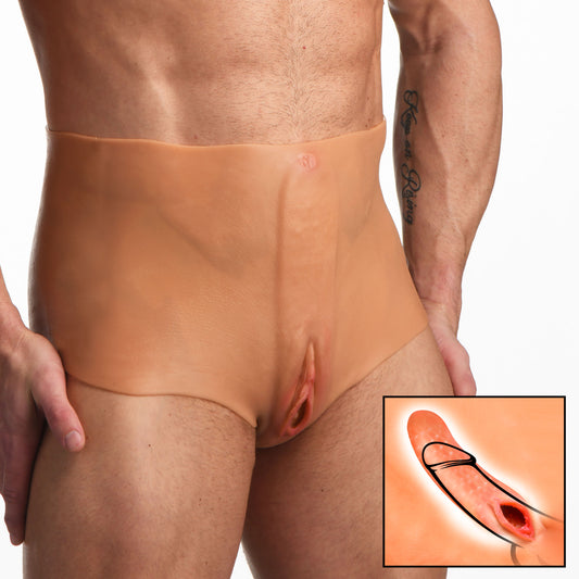 Pussy Panties Silicone Vagina + Ass Panties -