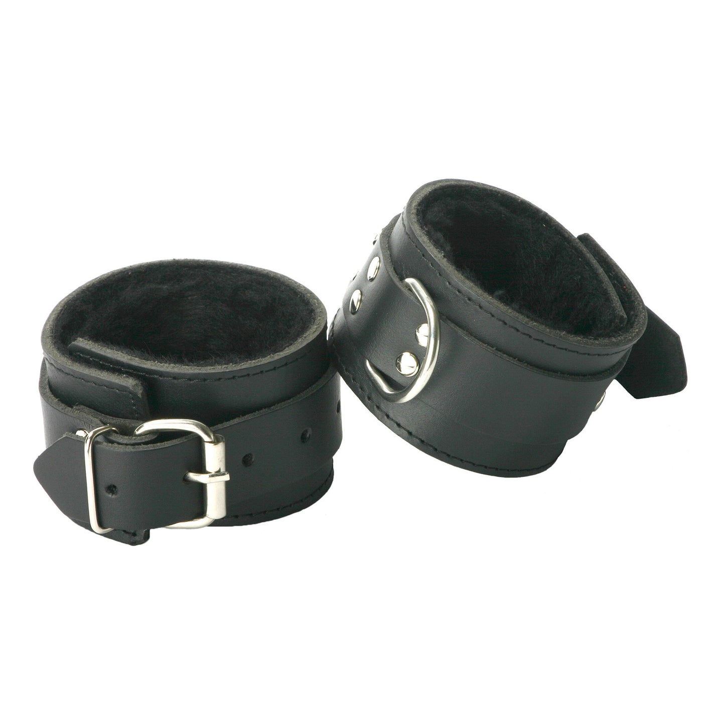 Strict Leather Fur Lined Wrist Cuffs